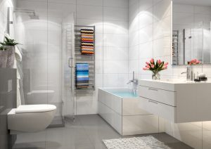 Modern bathroom. Render image.
